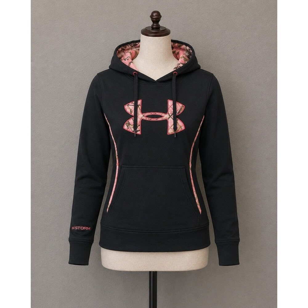 Under Armour Storm1 ColdGear Hoodie Womens Small Realtree Pink Camo Black